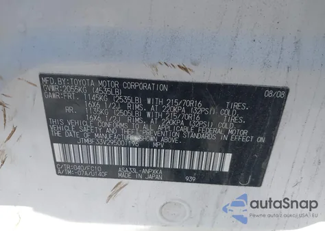 2009 Toyota Rav4 from USA, damaged, VIN JTMBF33V295001196
